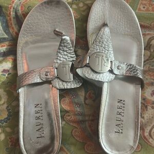 Lauren Ralph Lauren Metallic Silver Sandals